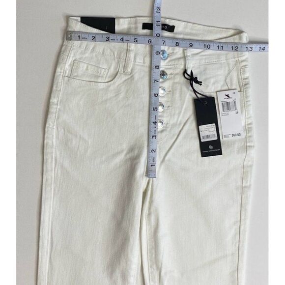 Numero Verona Ankle Skinny Jeans 26 White Juniors' Stretchy Exposed-Buttons NEW - Picture 4 of 9